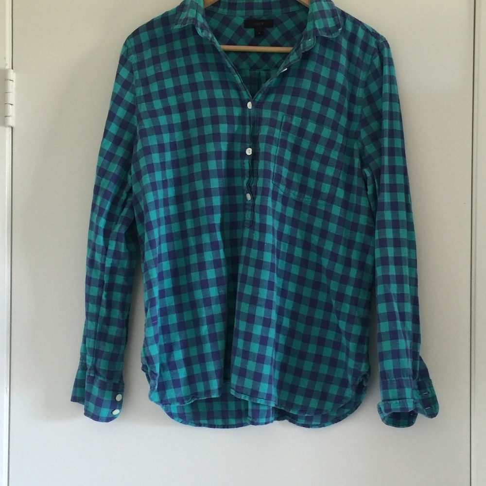 J Crew Gingham Popover 10